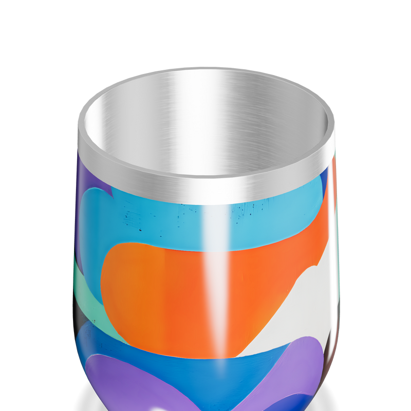 Copo Térmico Slim - Colorido Abstrato Aço Inox