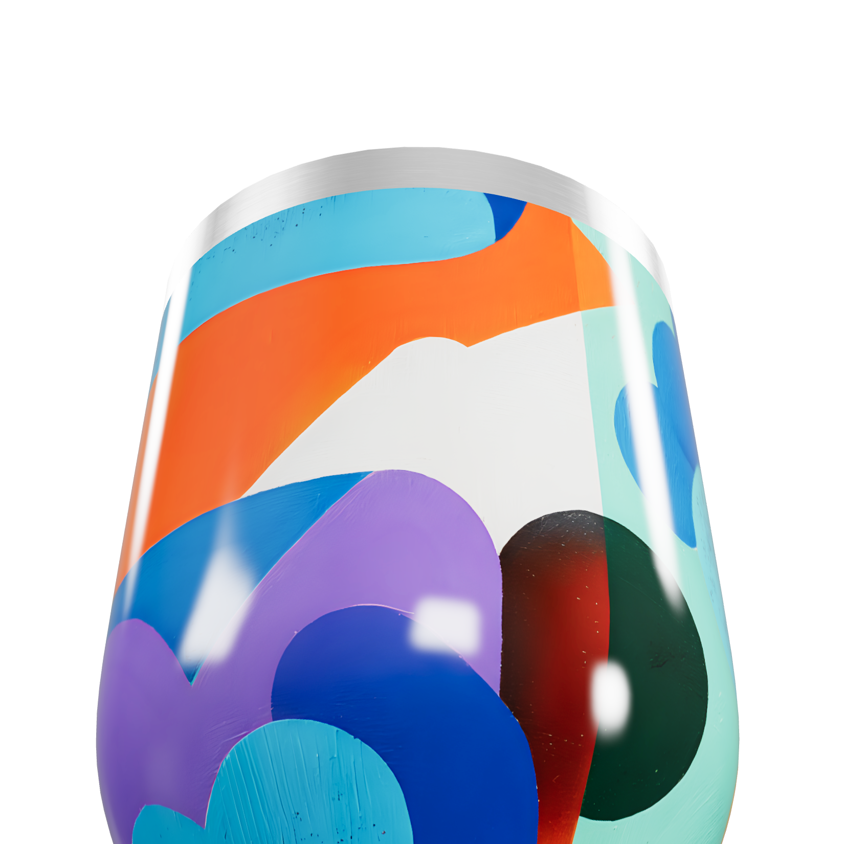 Copo Térmico Slim - Colorido Abstrato Aço Inox