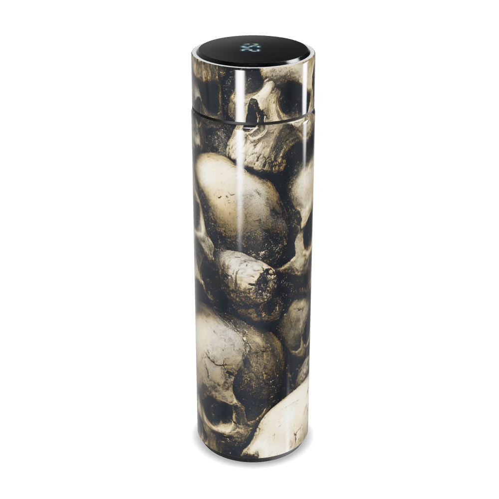 Garrafa Térmica Touch - Estampa Caveiras Aço