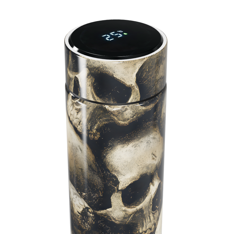 Garrafa Térmica Touch - Estampa Caveiras Aço