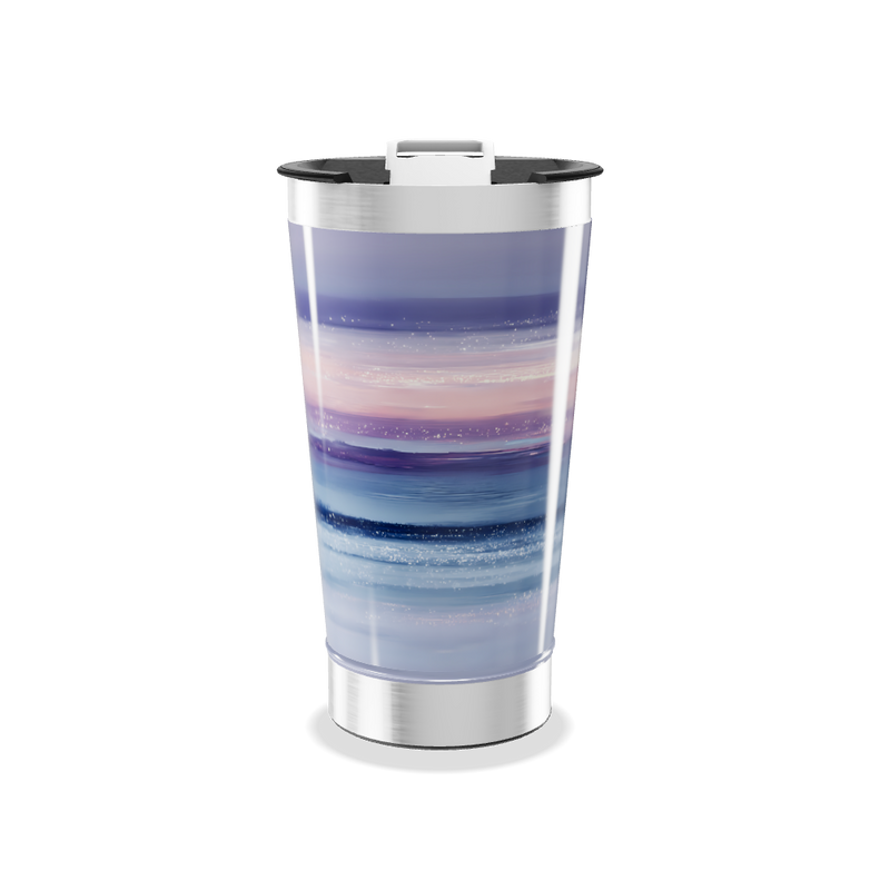 Copo Térmico - Estampa Listrada Azul Lilás