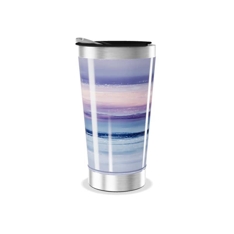 Copo Térmico - Estampa Listrada Azul Lilás