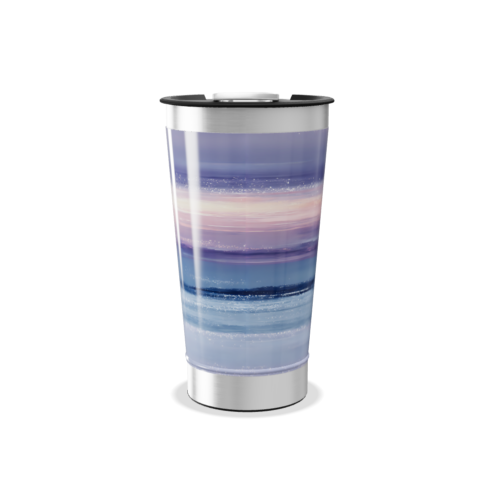 Copo Térmico - Estampa Listrada Azul Lilás