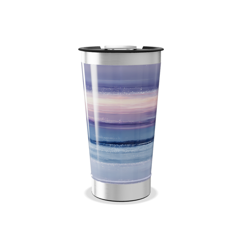 Copo Térmico - Estampa Listrada Azul Lilás