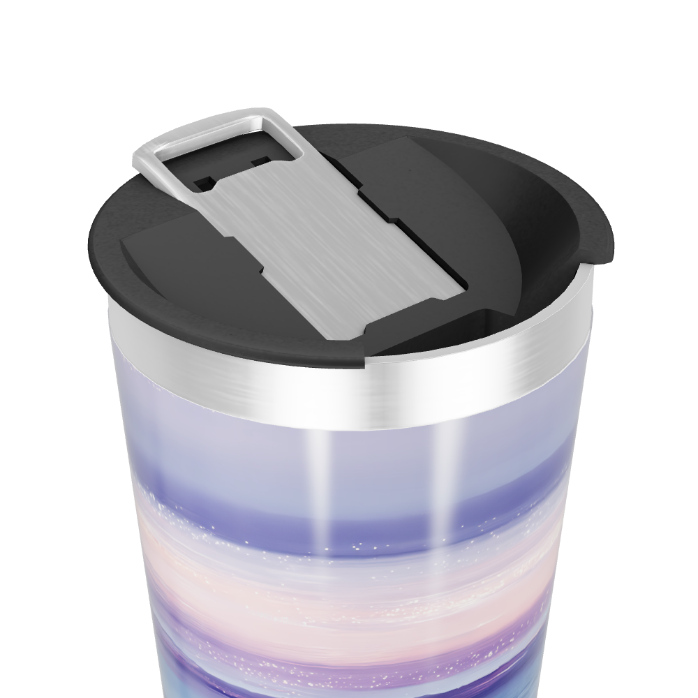 Copo Térmico - Estampa Listrada Azul Lilás