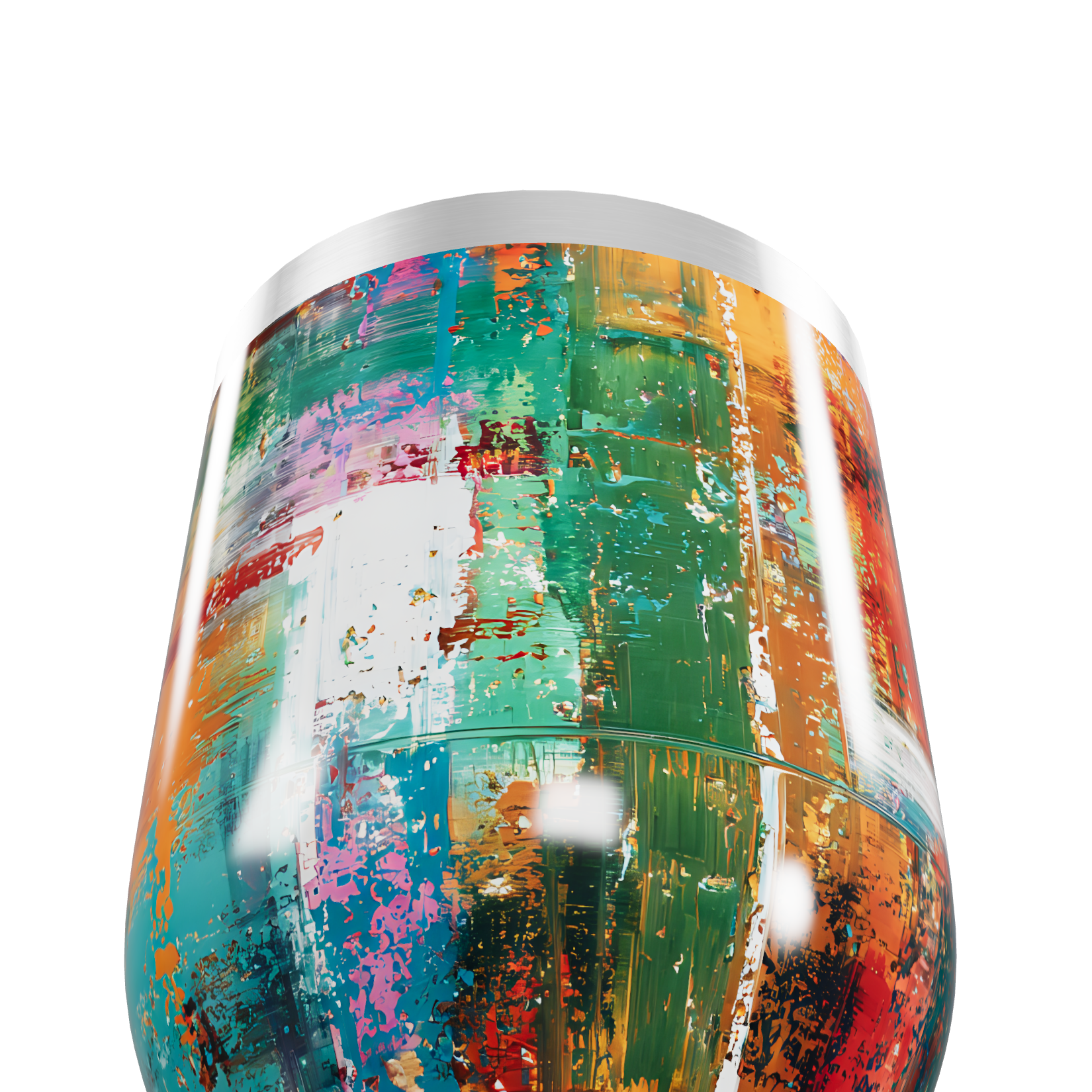 Copo Térmico Slim - Abstrato Colorido Aço Inox