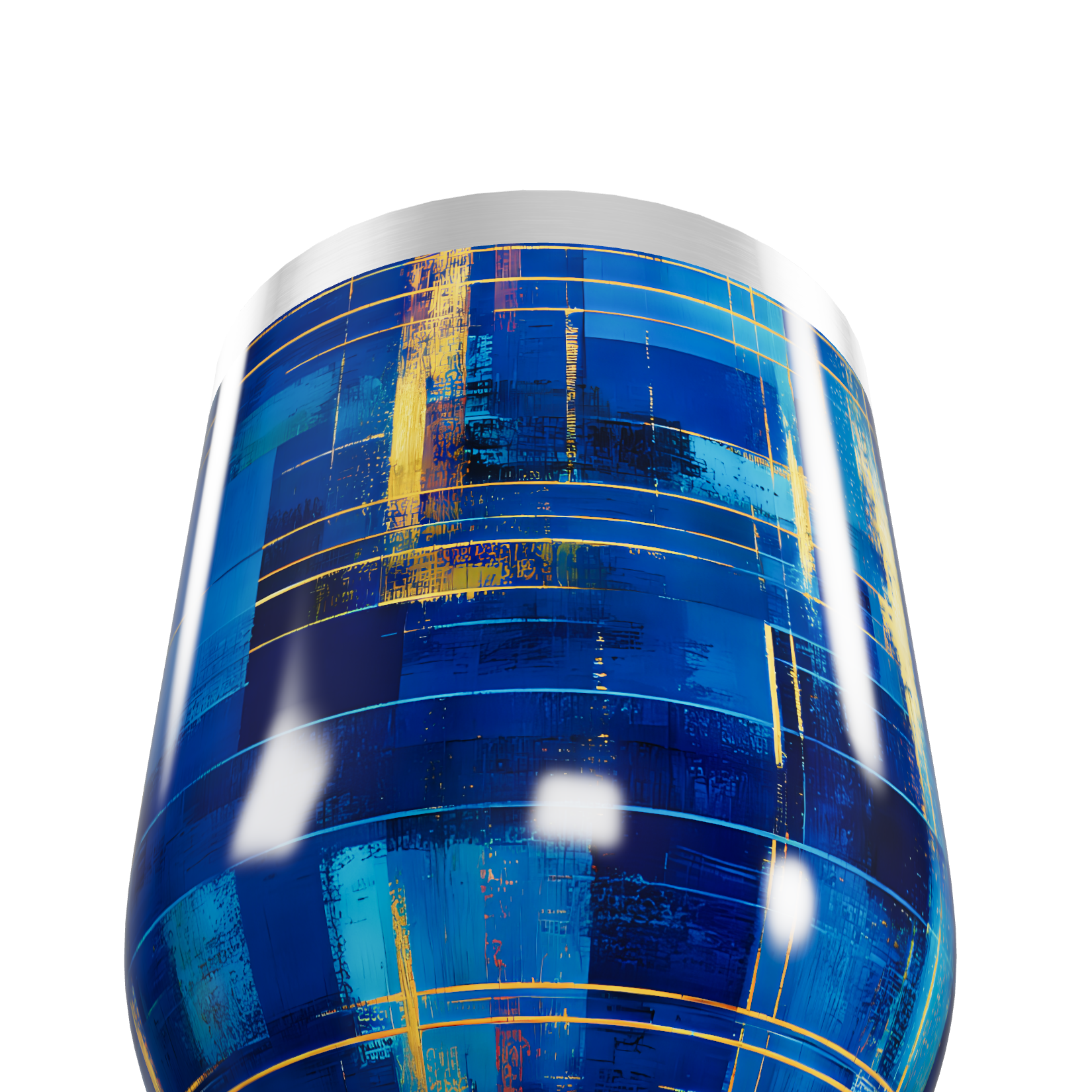 Copo Térmico Slim - Azul Estampado Aço Inox