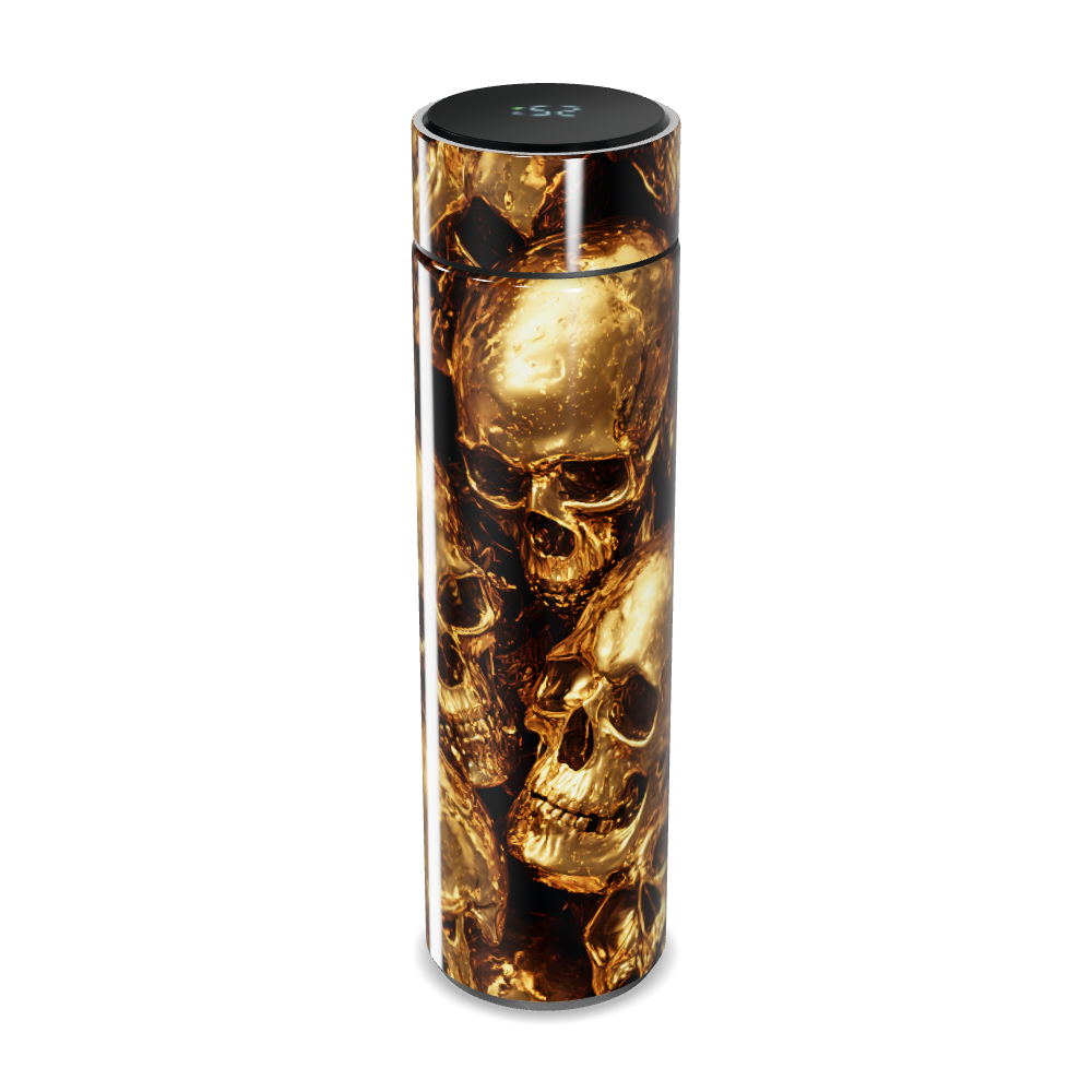 Garrafa Térmica Touch - Caveiras Douradas