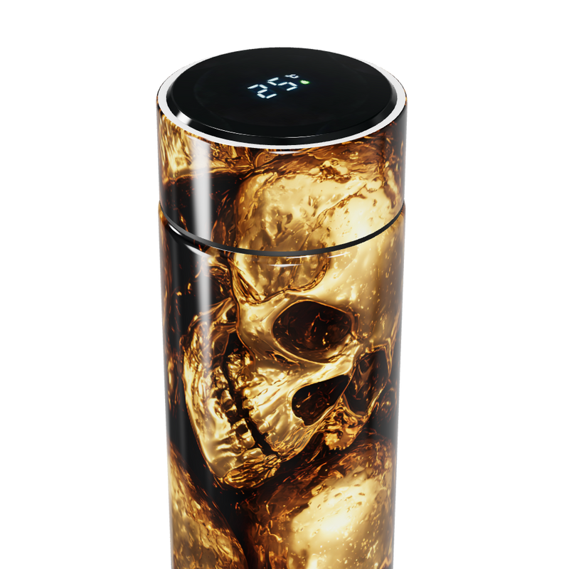 Garrafa Térmica Touch - Caveiras Douradas