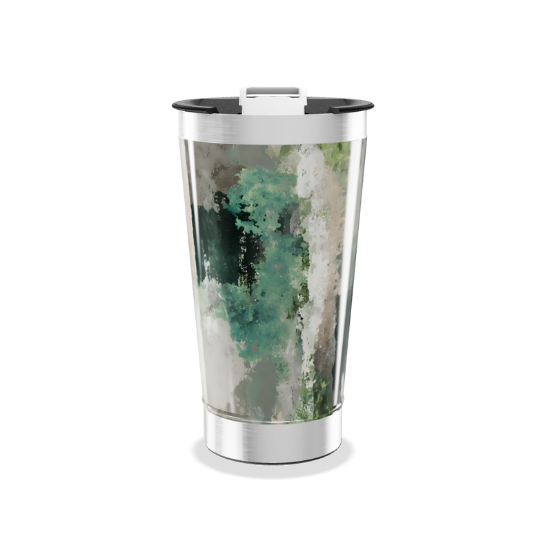 Copo Térmico - Estampa Abstrata Verde