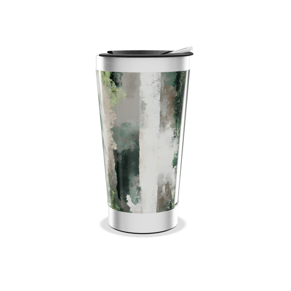 Copo Térmico - Estampa Abstrata Verde