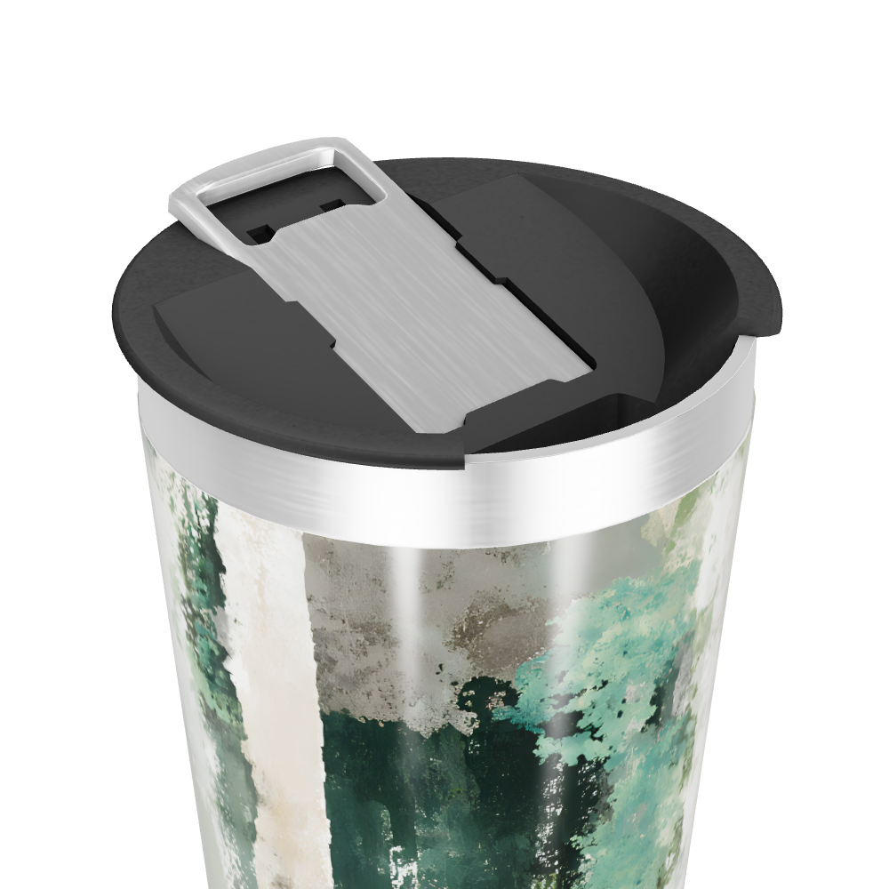 Copo Térmico - Estampa Abstrata Verde