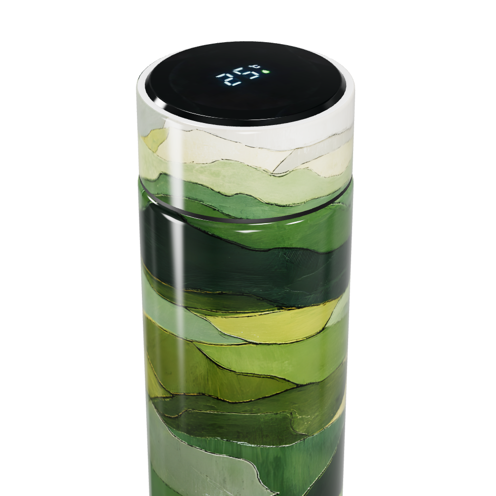 Garrafa Térmica Touch - Estampa Verde Abstrata