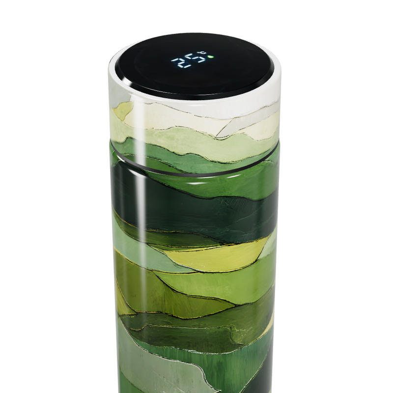 Garrafa Térmica Touch - Estampa Verde Abstrata