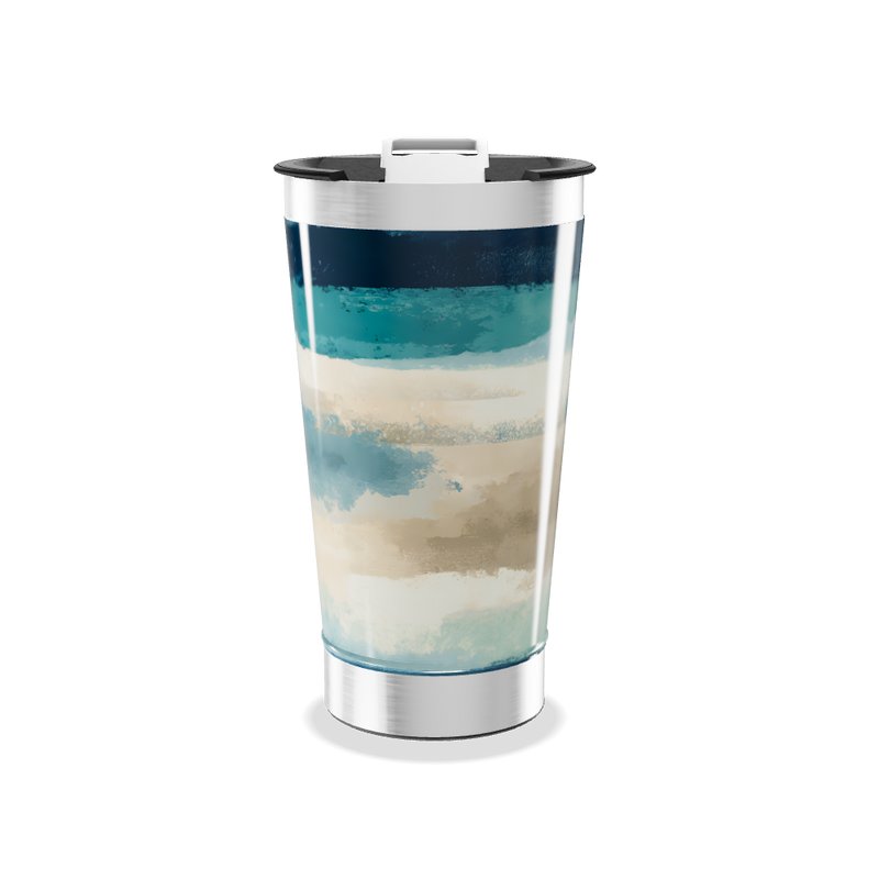 Copo Térmico - Estampa Azul e Bege