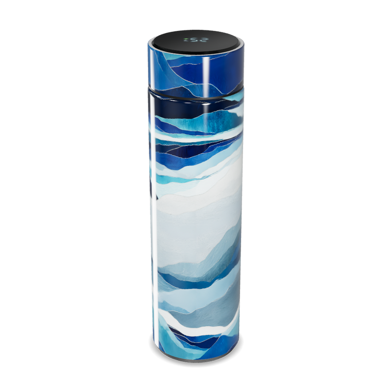 Garrafa Térmica Touch Estampa Azul e Branca