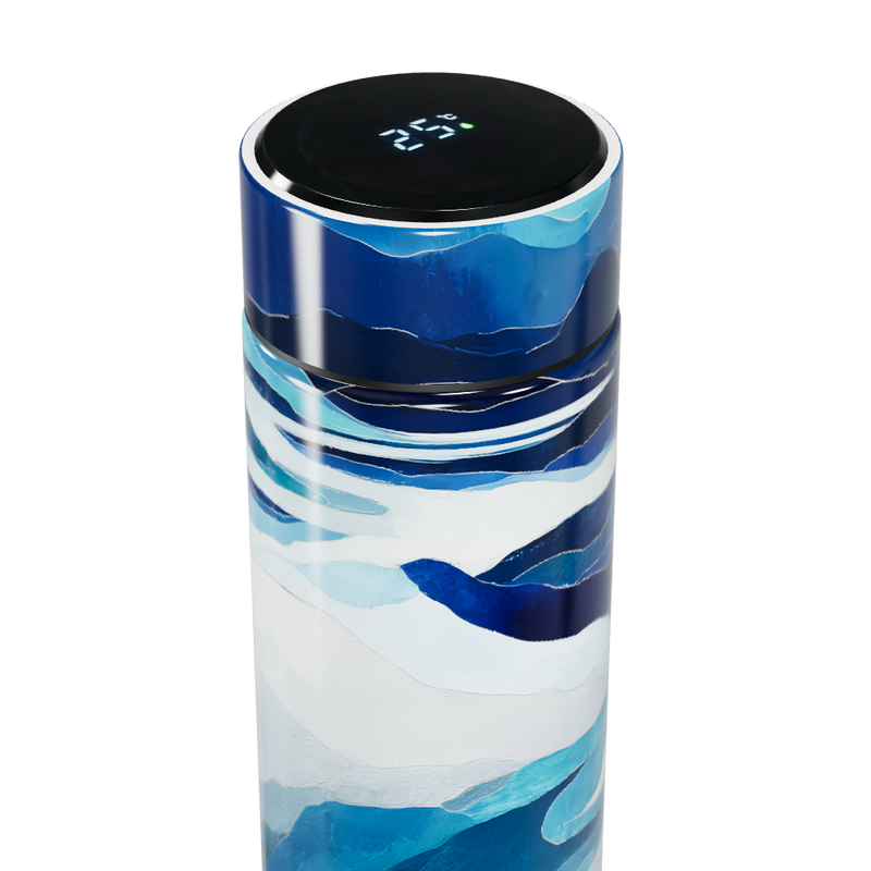 Garrafa Térmica Touch Estampa Azul e Branca