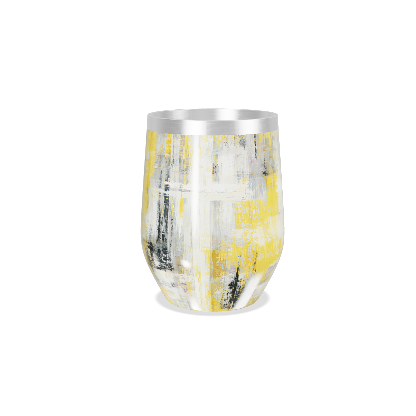 Copo Térmico Slim - Abstrato Amarelo e Cinza