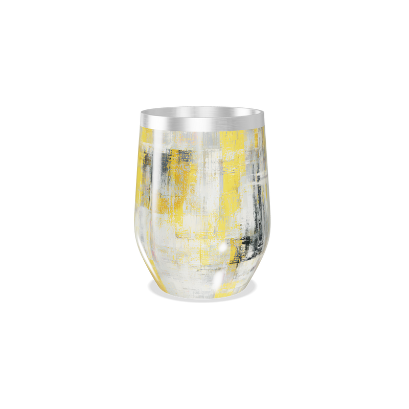 Copo Térmico Slim - Abstrato Amarelo e Cinza