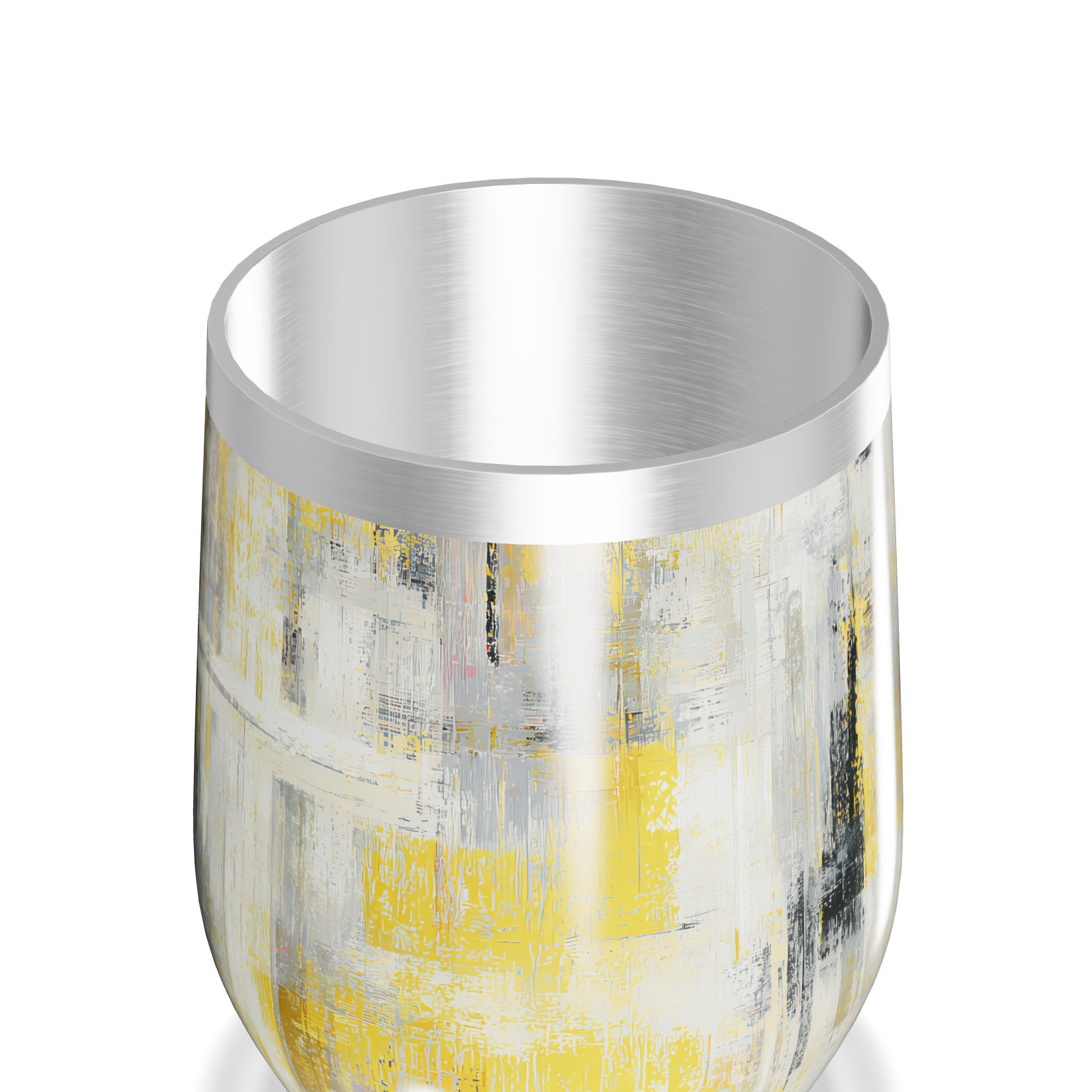 Copo Térmico Slim - Abstrato Amarelo e Cinza