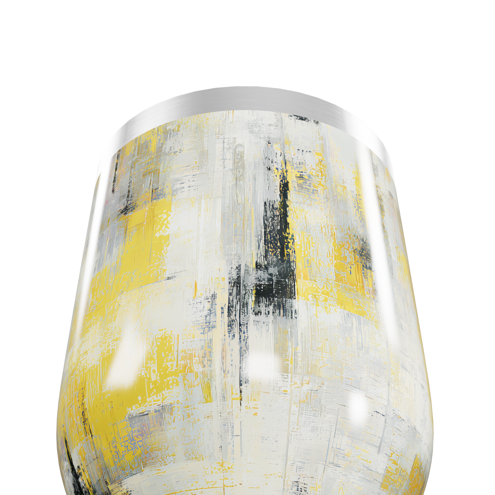 Copo Térmico Slim - Abstrato Amarelo e Cinza