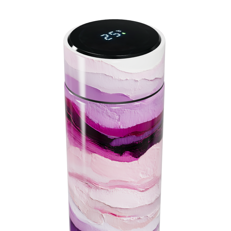 Garrafa Térmica Touch - Estampa Rosa e Roxa