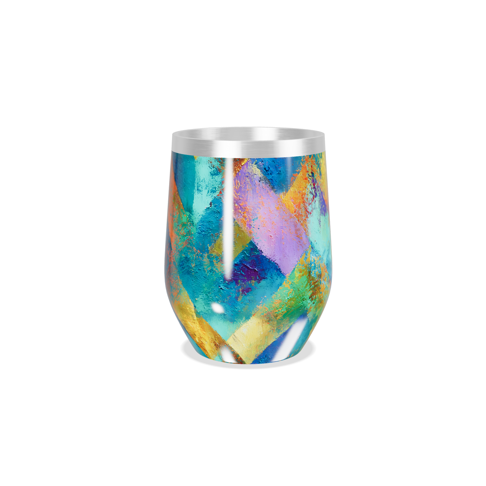 Copo Térmico Slim - Estampa Abstrata Colorida