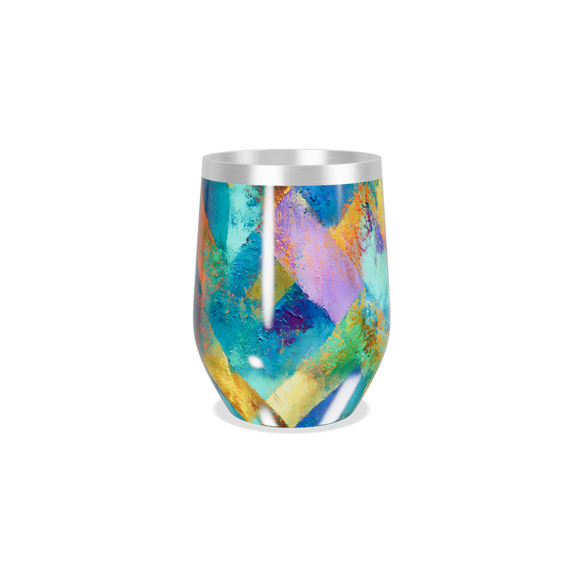 Copo Térmico Slim - Estampa Abstrata Colorida