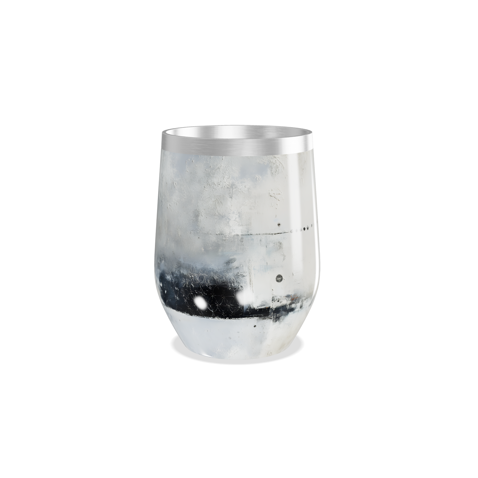 Copo Térmico Slim - Prata Efeito Marmorizado