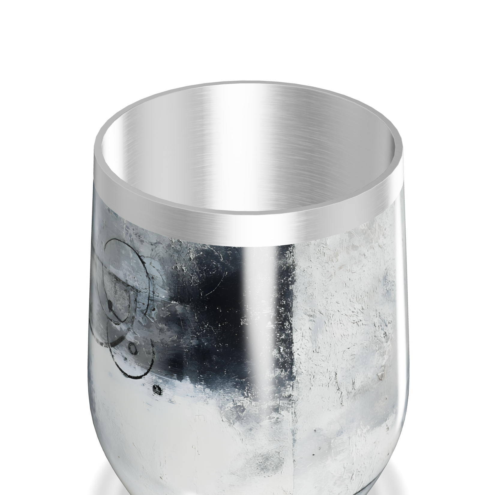 Copo Térmico Slim - Prata Efeito Marmorizado