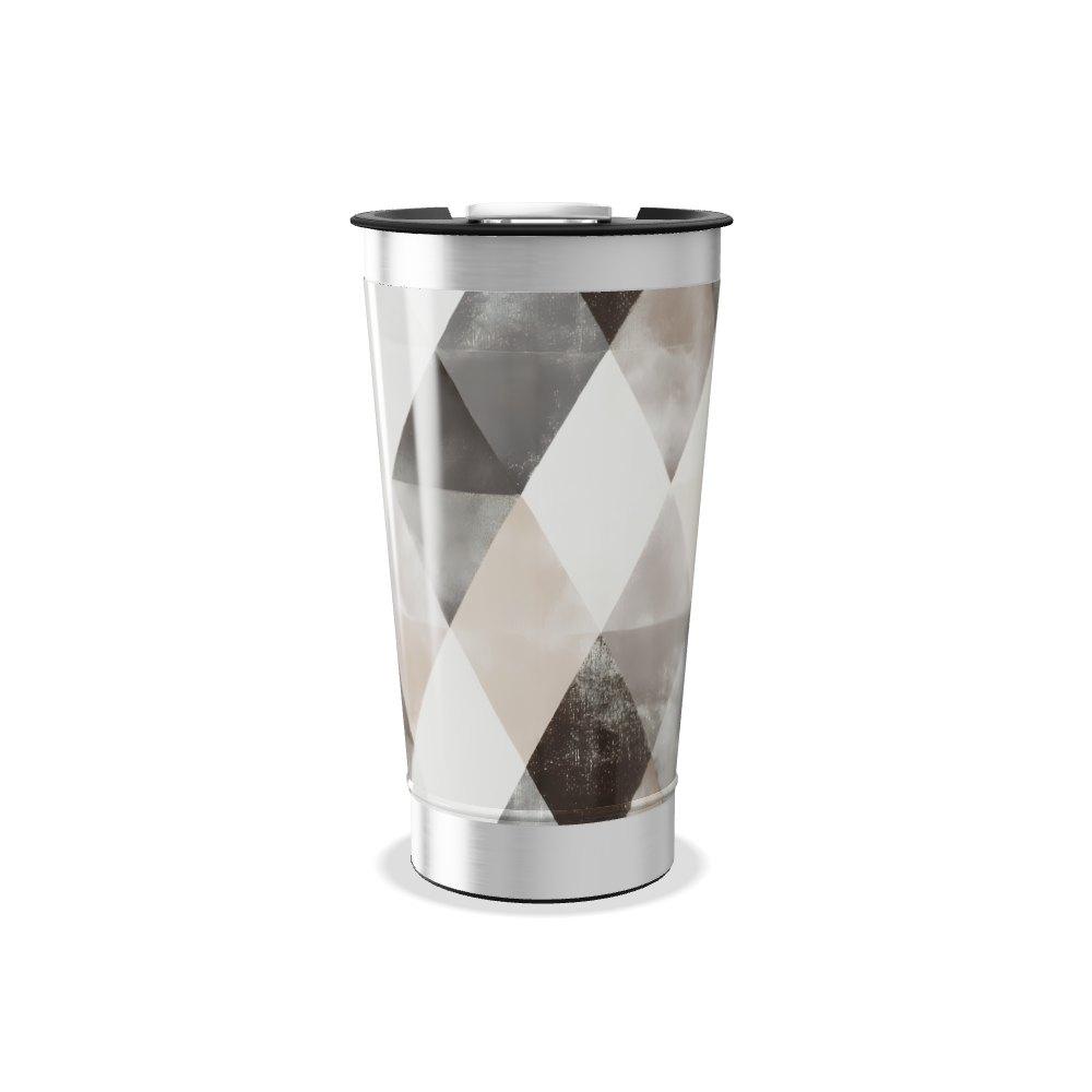 Copo Térmico - Geométrico Inox e Preto