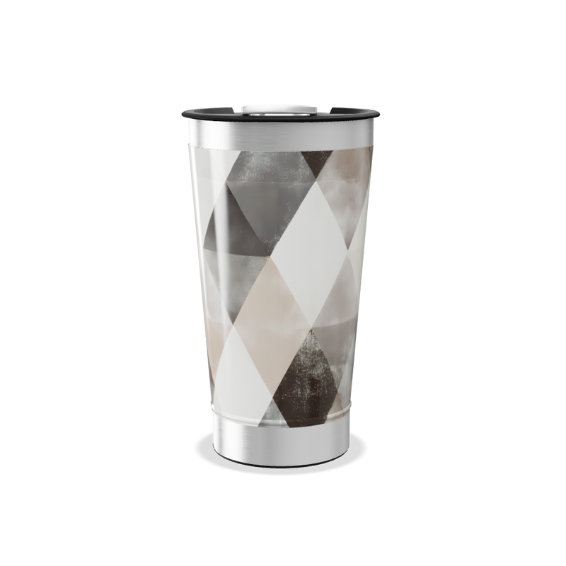 Copo Térmico - Geométrico Inox e Preto