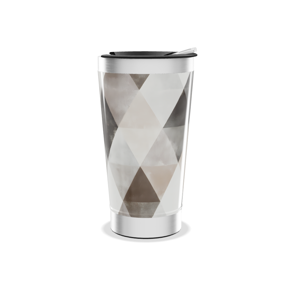 Copo Térmico - Geométrico Inox e Preto