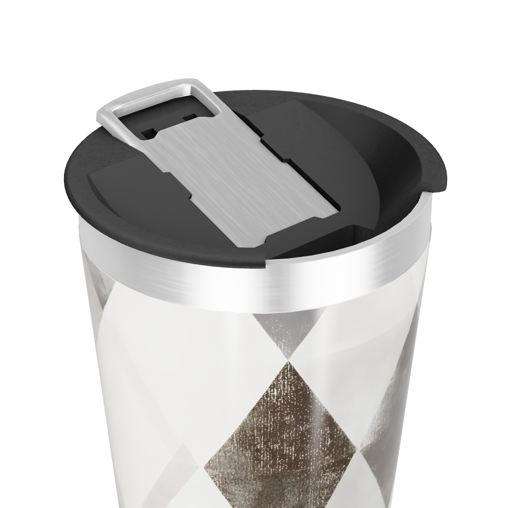 Copo Térmico - Geométrico Inox e Preto