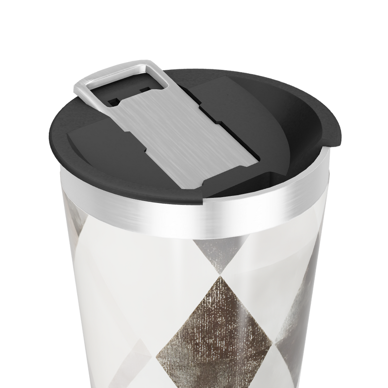 Copo Térmico - Geométrico Inox e Preto