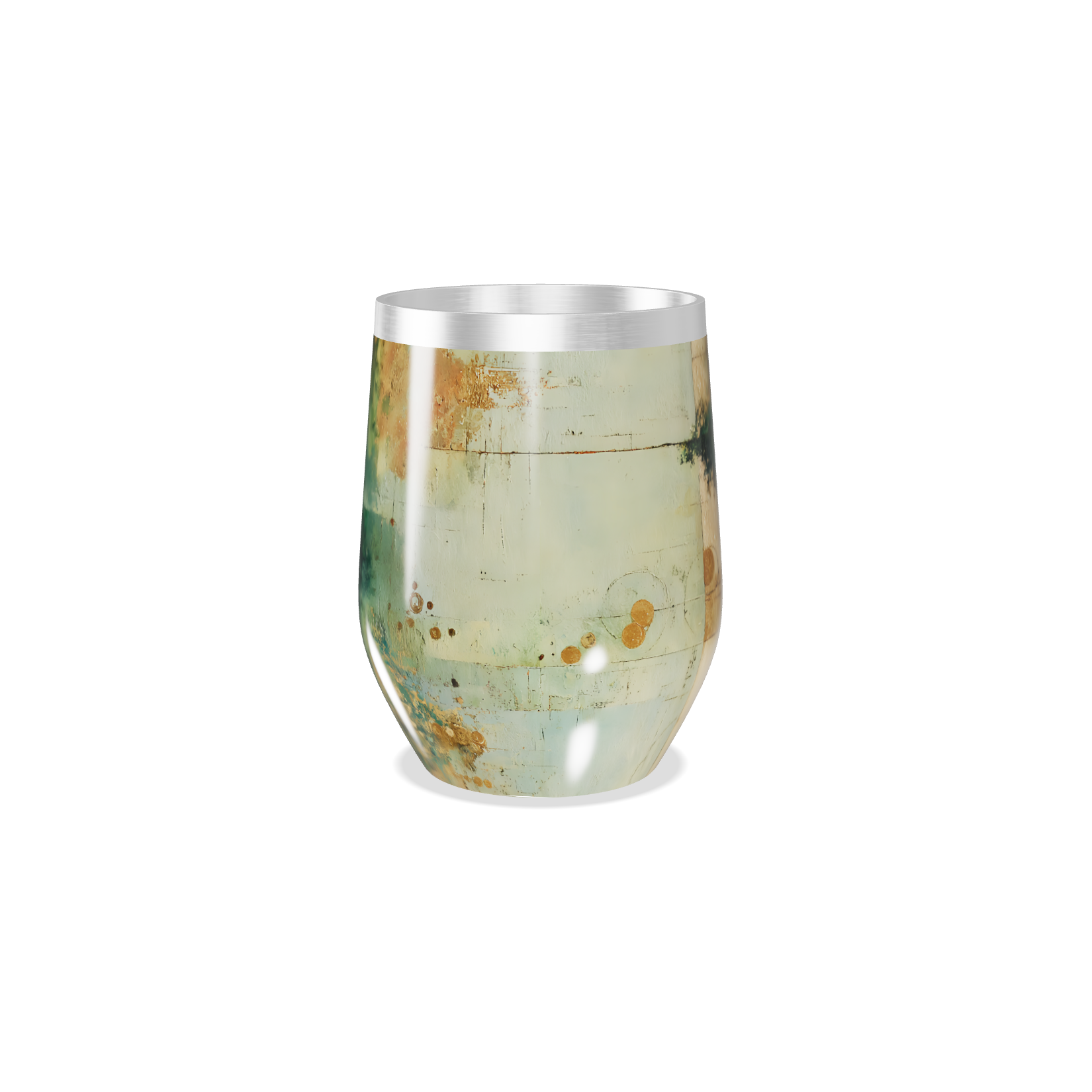 Copo Térmico Slim - Verde com Detalhes Dourados