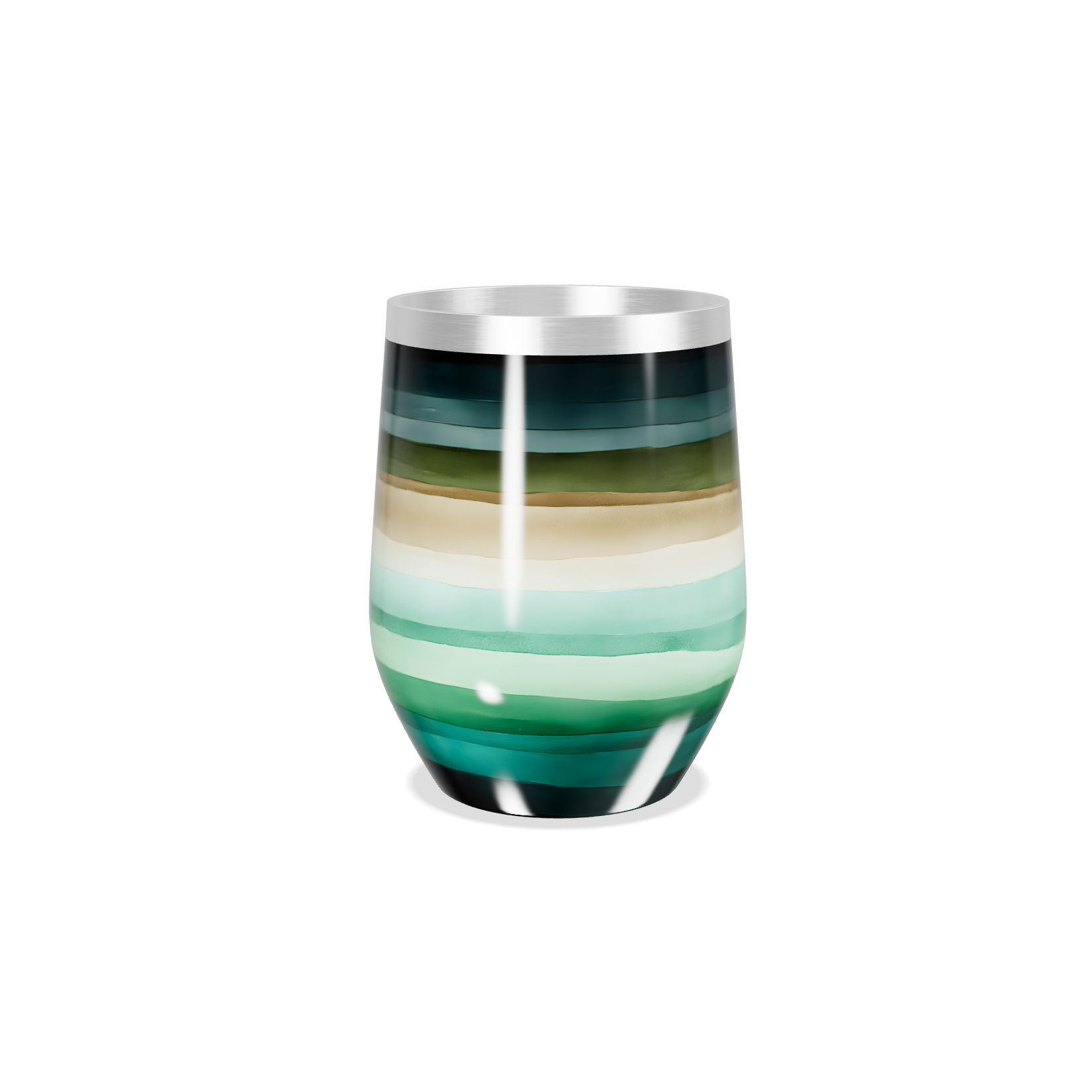 Copo Térmico Slim - Listras Coloridas Inox