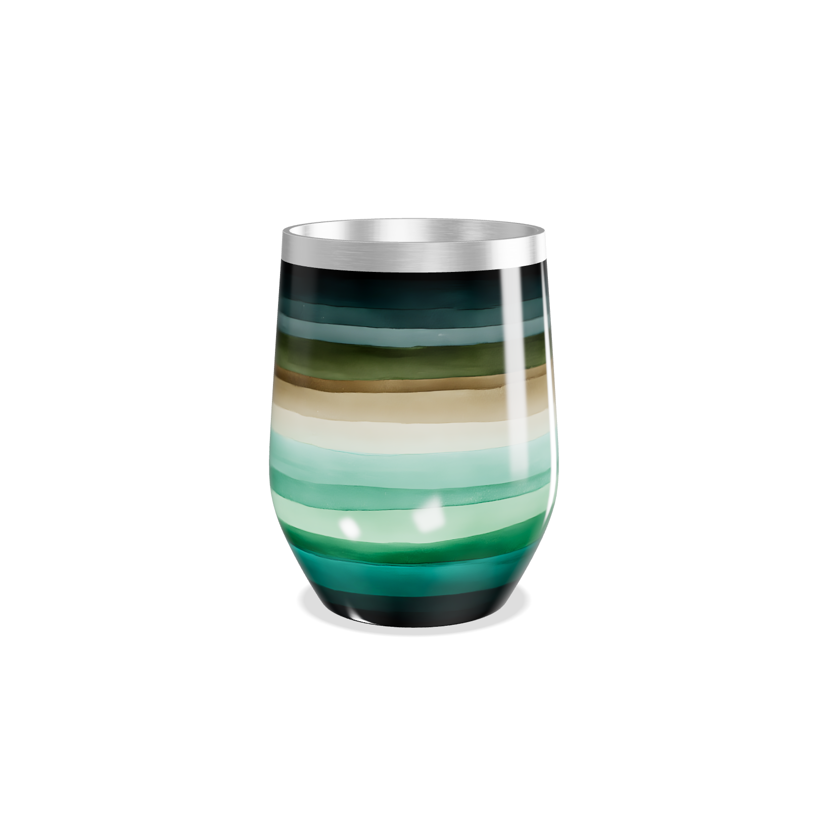 Copo Térmico Slim - Listras Coloridas Inox