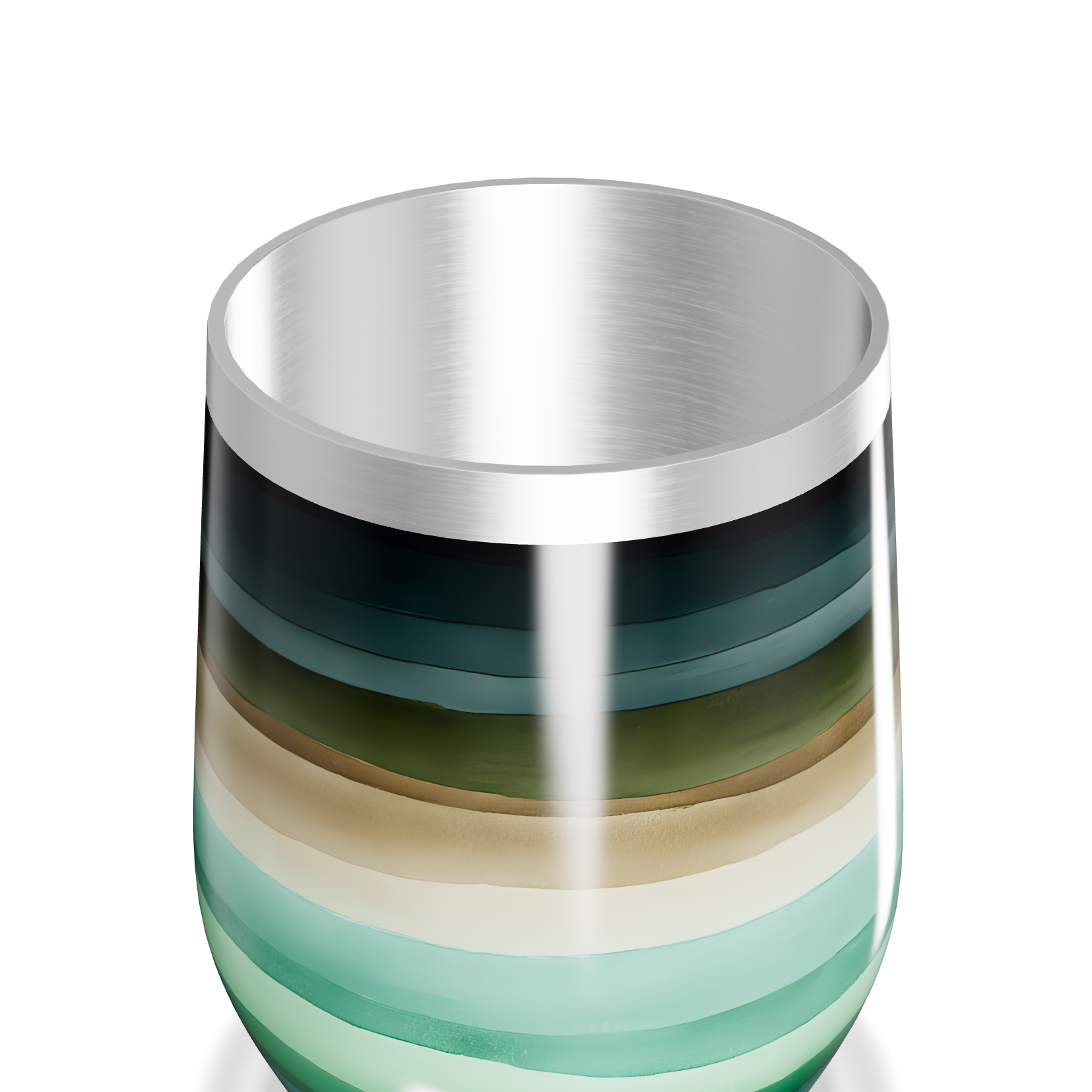 Copo Térmico Slim - Listras Coloridas Inox