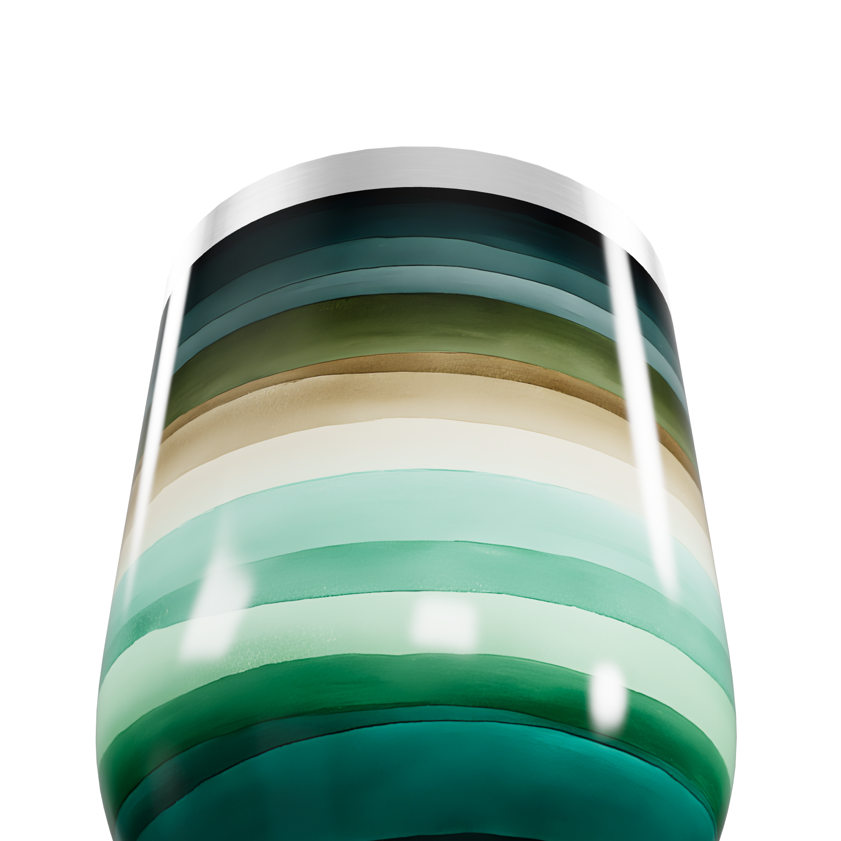 Copo Térmico Slim - Listras Coloridas Inox