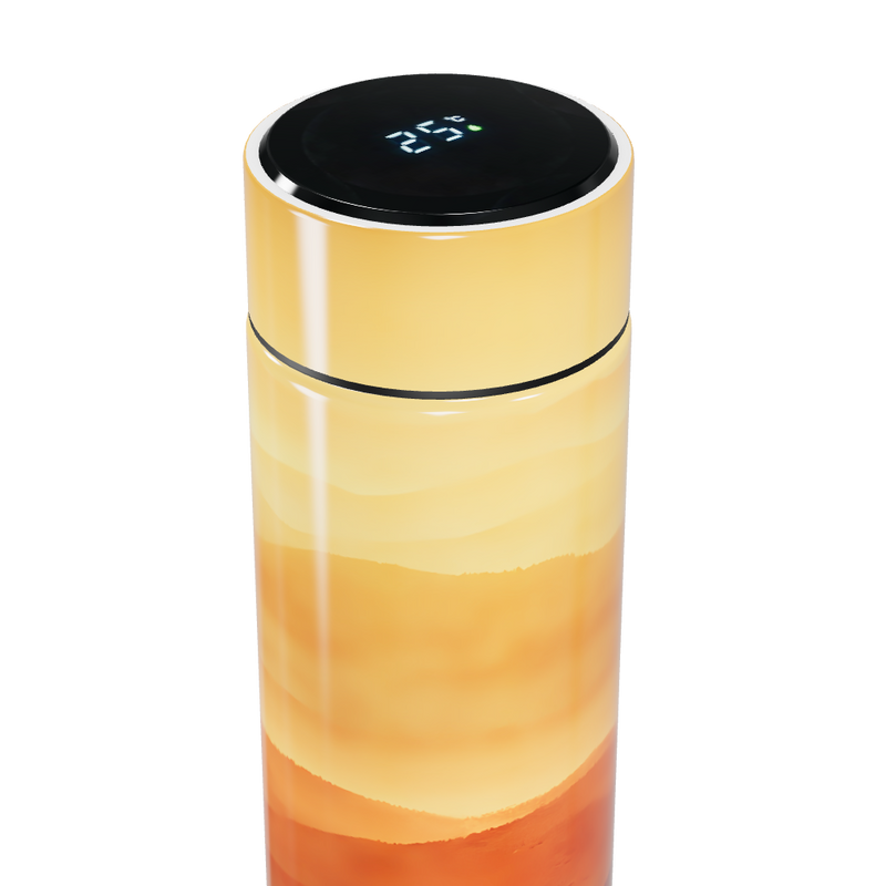 Garrafa Térmica Touch - Listras Laranja e Amarelo