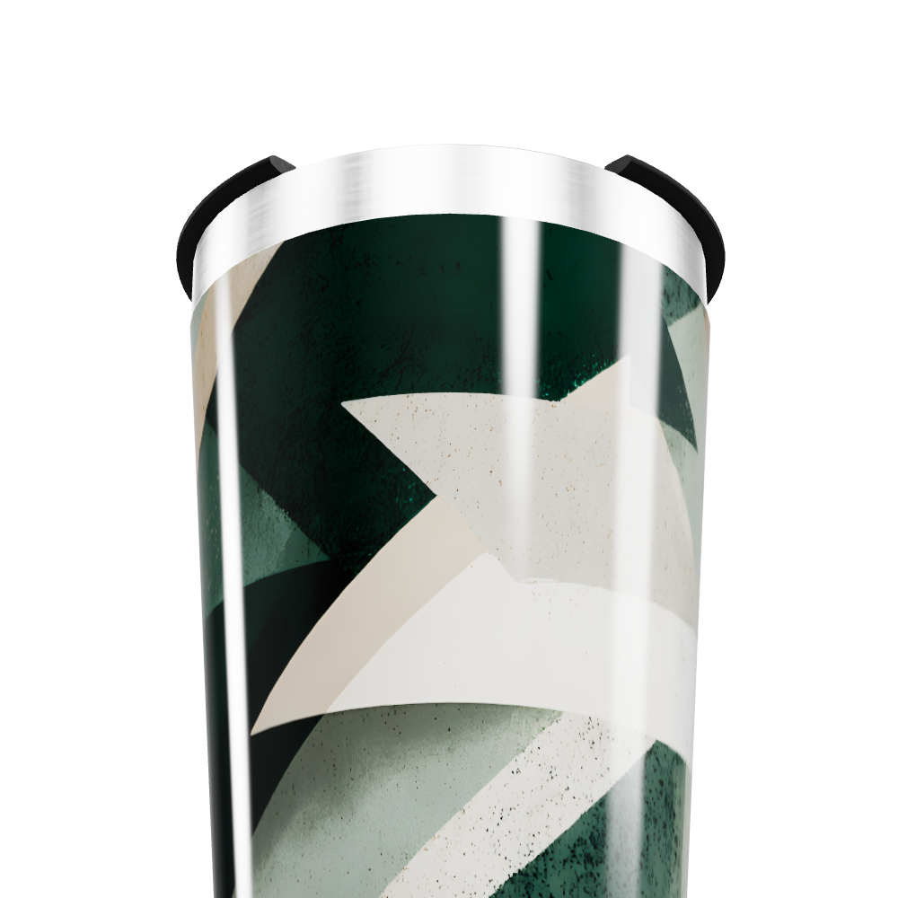 Copo Térmico - Estampa Geométrica Verde