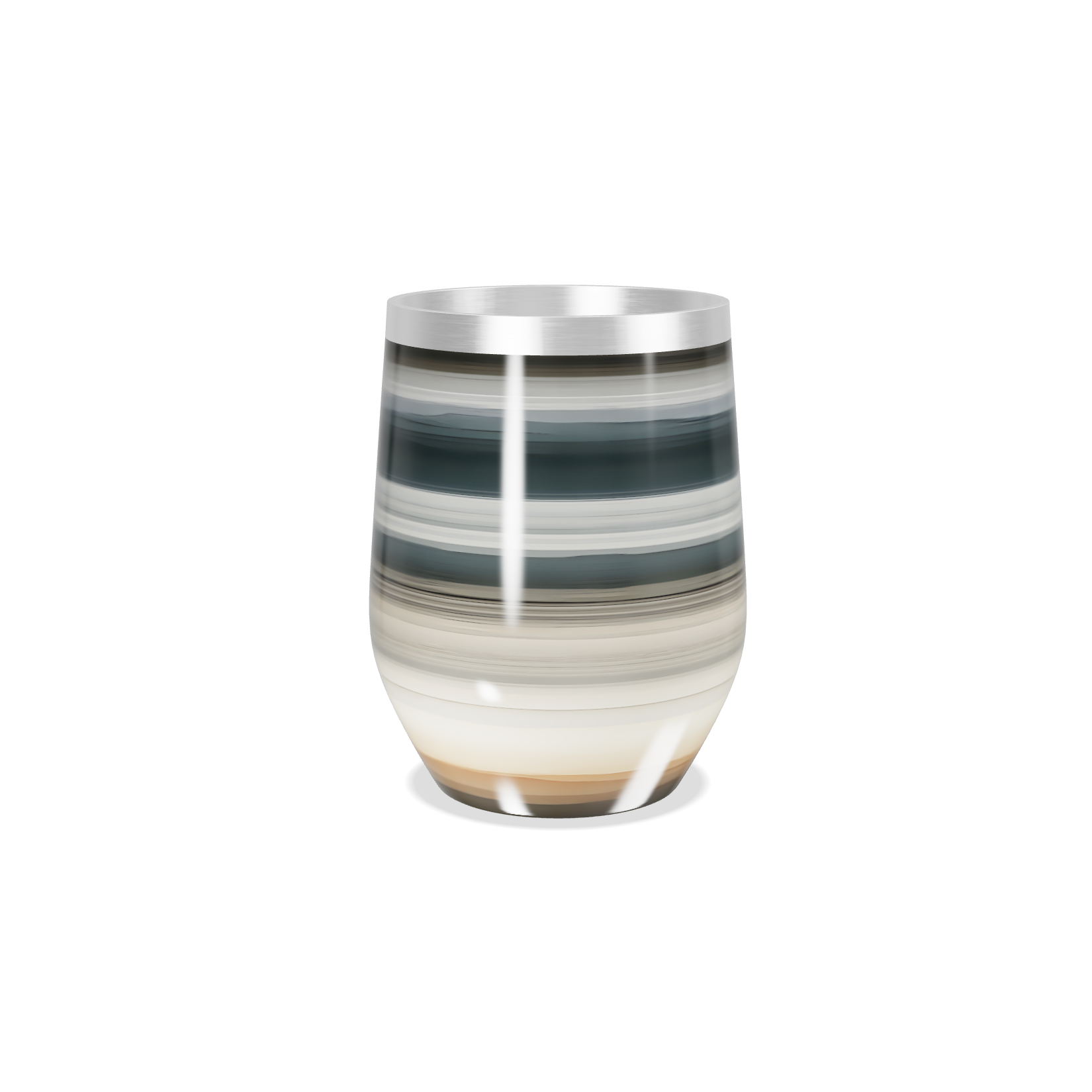 Copo Térmico Slim - Listras Coloridas Inox