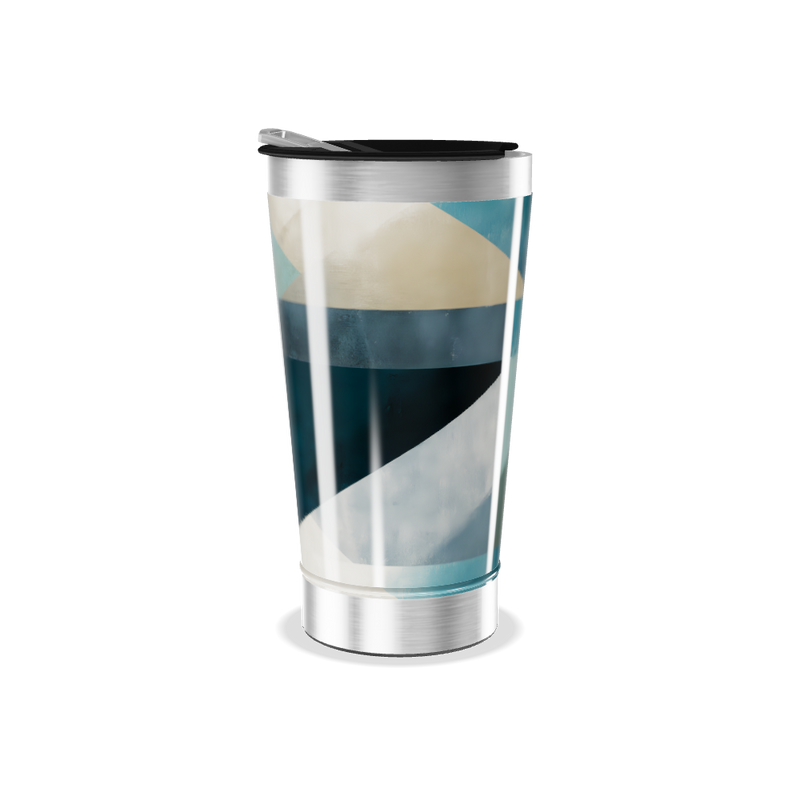 Copo Térmico - Geométrico Azul Inox