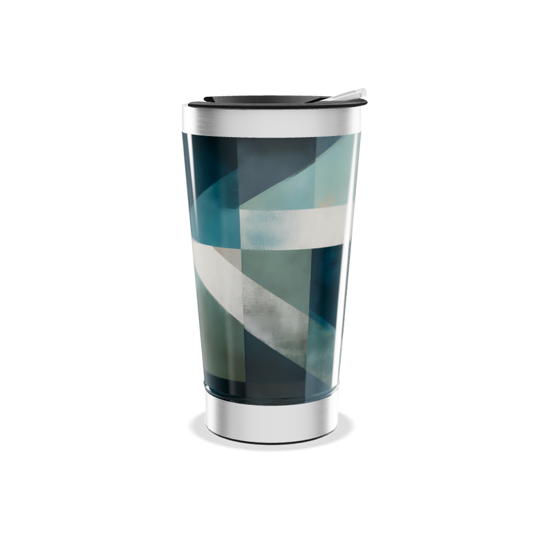 Copo Térmico - Geométrico Azul Inox