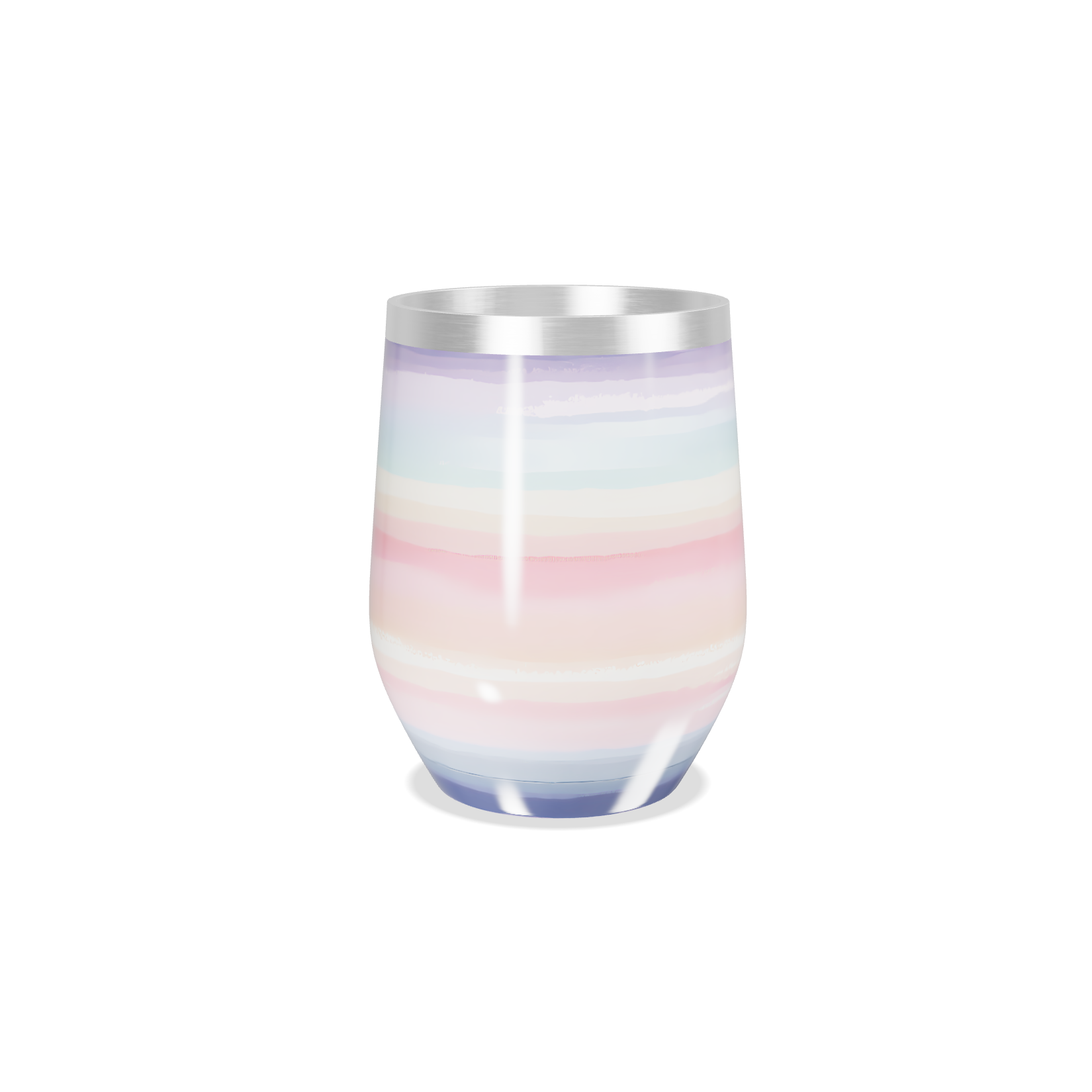 Copo Térmico Slim - Listrado Pastel Aço Inox