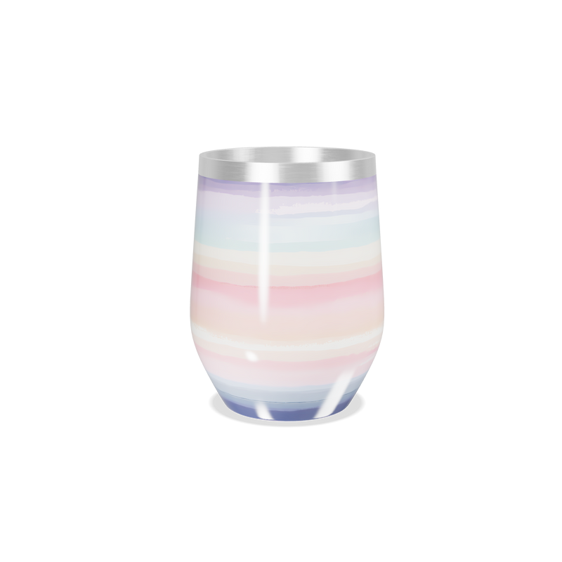 Copo Térmico Slim - Listrado Pastel Aço Inox