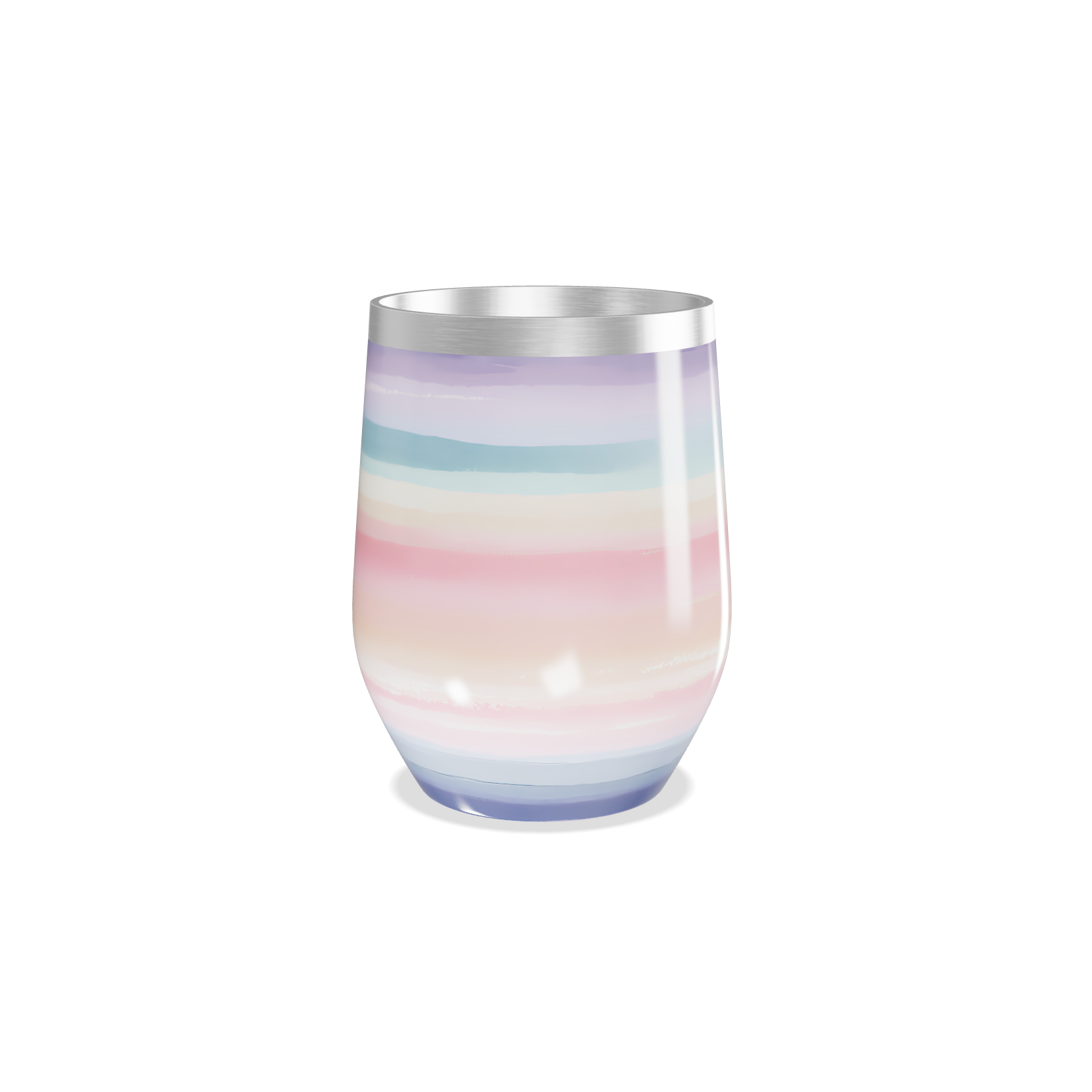 Copo Térmico Slim - Listrado Pastel Aço Inox