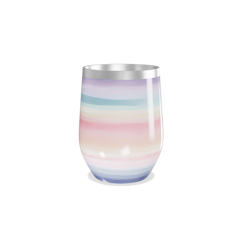 Copo Térmico Slim - Listrado Pastel Aço Inox