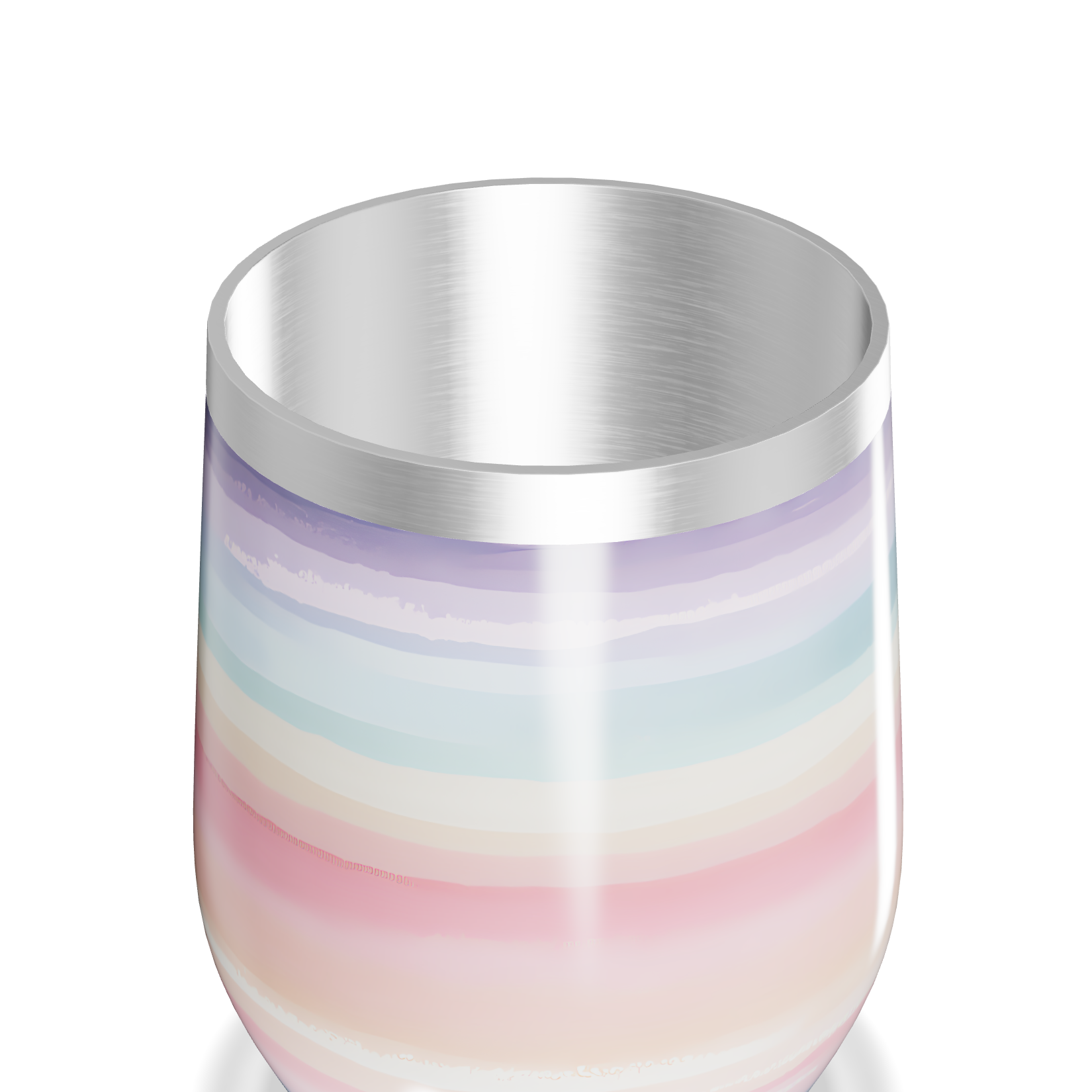 Copo Térmico Slim - Listrado Pastel Aço Inox